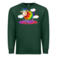 Sports Green rainbow sheep pride Premium Sweatshirt - FaDigitalArtStudio
