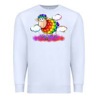 White rainbow sheep pride Premium Sweatshirt - FaDigitalArtStudio