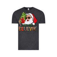 Vintage Black Don't Stop Believing Santa Vintage Tee - BundleAndBundleShop