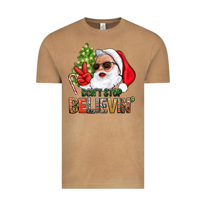 Don't Stop Believing Santa Vintage Tee by BundleAndBundleShop | Teevron