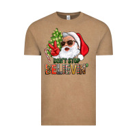 Vintage Coffee Don't Stop Believing Santa Vintage Tee - BundleAndBundleShop