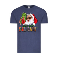 Vintage Denim Don't Stop Believing Santa Vintage Tee - BundleAndBundleShop