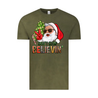 Vintage Olive Don't Stop Believing Santa Vintage Tee - BundleAndBundleShop