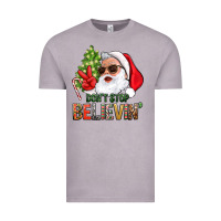 Vintage Zinc Don't Stop Believing Santa Vintage Tee - BundleAndBundleShop