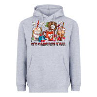 Heather Grey It's Game Day Y'all Baseball Coffee Cups Heavyweight Hoodie - FaDigitalArtStudio