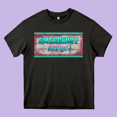 Western Emergency Nurse License Plate Template Heavy Core Tee Designed By Barkaloodesign