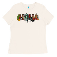 Bone western christmas mama claus sunflowers and cactus Ladies Tee - Jasminsmagicworld