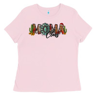 Bubblegum Pink western christmas mama claus sunflowers and cactus Ladies Tee - Jasminsmagicworld