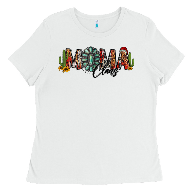 Western Christmas Mama Claus Sunflowers And Cactus Ladies Tee by Jasminsmagicworld | Teevron