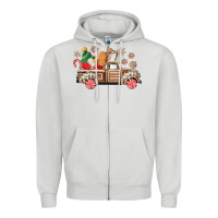 Dove Grey christmas gingerbread truck Zipper Hoodie - CowGirlArtShop
