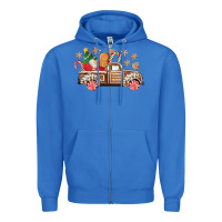 True Royal christmas gingerbread truck Zipper Hoodie - CowGirlArtShop