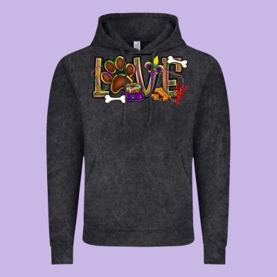 Mardi Gras Love Dog Paw Vintage Hoodie Designed By Bundleandbundleshop