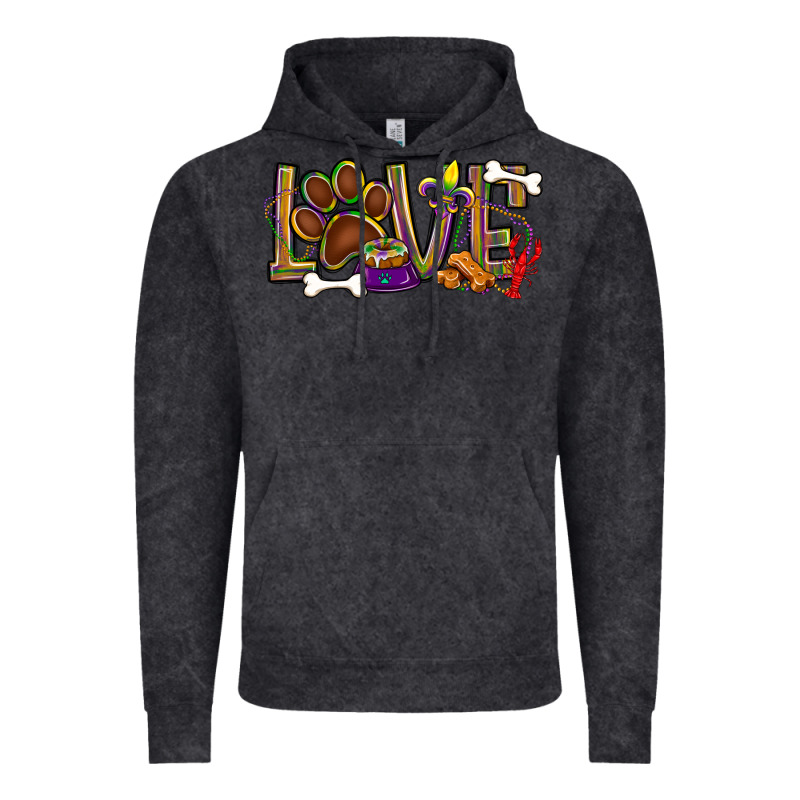 Mardi Gras Love Dog Paw Vintage Hoodie by BundleAndBundleShop | Teevron