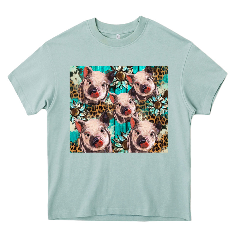 Western Cowhide Sunflower Baby Pig Heavy Core Tee by BarkalooDesign | Teevron