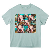Arona western cowhide sunflower baby pig Heavy Core Tee - BarkalooDesign