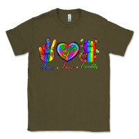 Army Green Peace Love Equality Classic Tee - BundleAndBundleShop