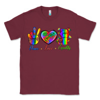 Burgundy Peace Love Equality Classic Tee - BundleAndBundleShop