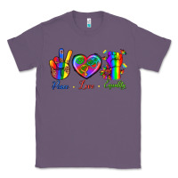 Lavender Peace Love Equality Classic Tee - BundleAndBundleShop