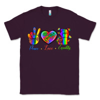 Plum Peace Love Equality Classic Tee - BundleAndBundleShop