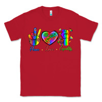 Red Peace Love Equality Classic Tee - BundleAndBundleShop