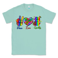 Seafoam Peace Love Equality Classic Tee - BundleAndBundleShop