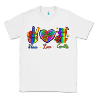 White Peace Love Equality Classic Tee - BundleAndBundleShop