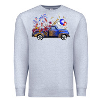 Heather Grey Western Truck Fourth Of July Premium Sweatshirt - FaDigitalArtStudio
