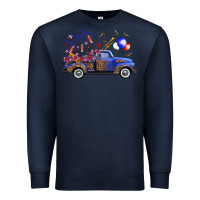 Navy Western Truck Fourth Of July Premium Sweatshirt - FaDigitalArtStudio