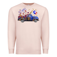 Pale Pink Western Truck Fourth Of July Premium Sweatshirt - FaDigitalArtStudio