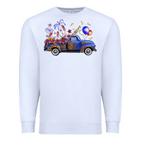 White Western Truck Fourth Of July Premium Sweatshirt - FaDigitalArtStudio