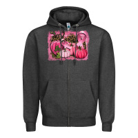 Charcoal Heather cancer pumpkins Zipper Hoodie - CowGirlArtShop