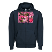 Navy cancer pumpkins Zipper Hoodie - CowGirlArtShop