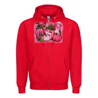 Red cancer pumpkins Zipper Hoodie - CowGirlArtShop