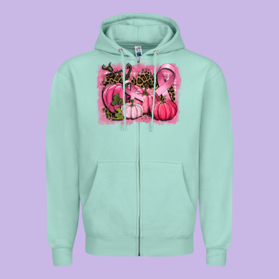 Cancer Pumpkins Zipper Hoodie Designed By Cowgirlartshop
