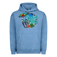 Pigment Pebble Blue beach please Urban Hoodie - CowhideDigitalArt