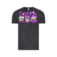 Vintage Black Purple Winter Gnomies Vintage Tee - BundleAndBundleShop