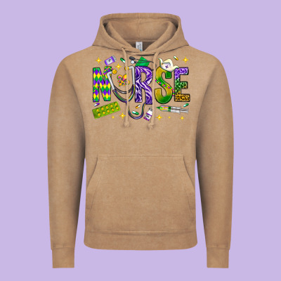 Mardi Gras Nurse Vintage Hoodie Designed By Bundleandbundleshop