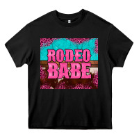 Black rodeo babe cowhide leopard turquoise Heavy Core Tee - BarkalooDesign