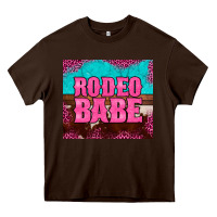 Chocolate Brown rodeo babe cowhide leopard turquoise Heavy Core Tee - BarkalooDesign