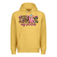 Antique Gold love my soldier olivia Premium Hoodie - OliviaCreatesArt