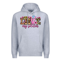 Heather Grey love my soldier olivia Premium Hoodie - OliviaCreatesArt
