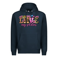 Navy love my soldier olivia Premium Hoodie - OliviaCreatesArt