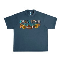 Midnight Navy small town big spirit Urban Heavy Tee - BundleAndBundleShop