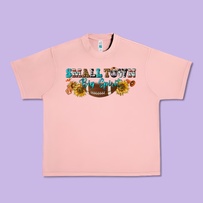 Small Town Big Spirit Urban Heavy Tee Designed By Bundleandbundleshop