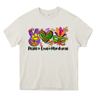 Cream peace love  mardi gras Heavy Core Tee - AdoDesignShop