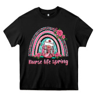 Black nurse life spring rainbow Heavy Core Tee - BarkalooDesign