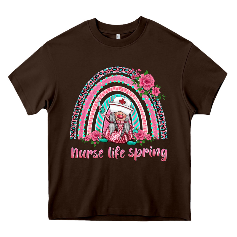 Nurse Life Spring Rainbow Heavy Core Tee by BarkalooDesign | Teevron