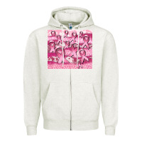 Oatmeal Heather ribbon  breast cancer Zipper Hoodie - CowGirlArtShop