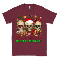 Burgundy When Your Dead Inside But It's Christmas Classic Tee - BundleAndBundleShop