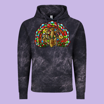 Christmas Rainbow With Leopard Cactus Vintage Hoodie Designed By Ranaportraitstore